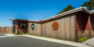 Exterior of brewery in Shelter Cove