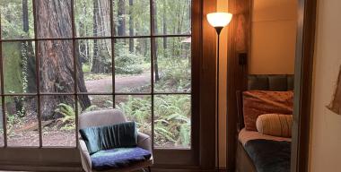 1920's Log Cabin Nook with Window Alt View