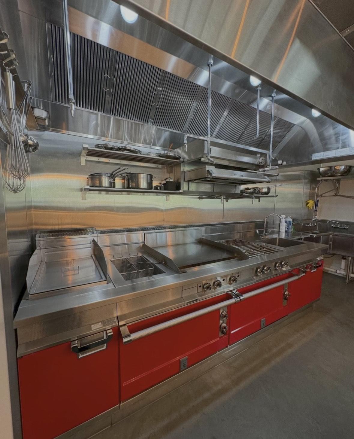 Commercial kitchen with Hestan appliances